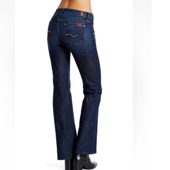 7 For All Mankind Low Rise Bootcut Jeans Size 32 NOUVEAUNYD Stretch AU075S42A - Picture 1 of 13